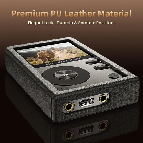 Vista 8 de HIFI WALKER Paquete de reproductor de audio digital de alta resolución H2 de 64 GB con funda protectora de PU