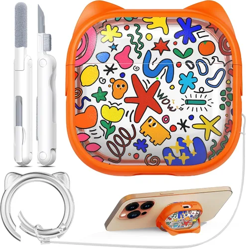 Vista 57 de RFUNGUANGO AirPods Pro Funda Transparente TPU Suave Transparente Blanco