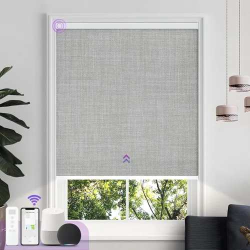 Vista 26 de Astomi - Persianas enrollables motorizadas para ventanas, persianas 100 % opacas para oscurecer la habitación, persianas inteligentes sin cordón