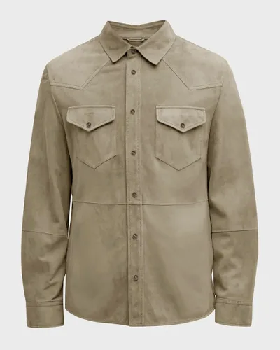 Vista 4 de Runcati Camisas de gamuza de manga larga para hombre, con botones, casual, trabajo, occidental, ajuste regular