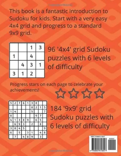 Vista 2 de Sudoku for Kids 280 puzzles suitable for all ages beginner to advanced