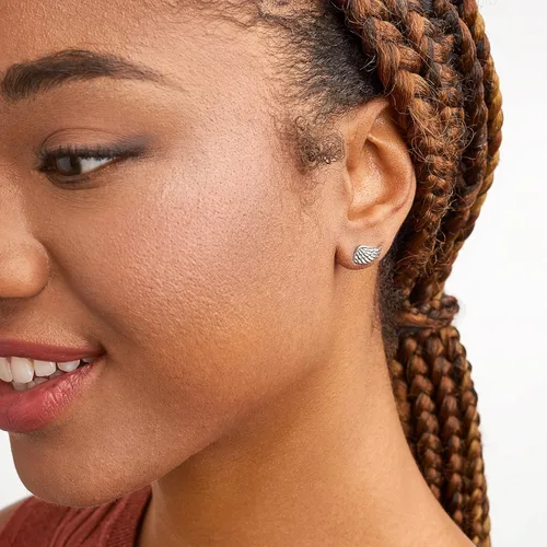 Vista 2 de Morgan & Paige Rhodium 14K Rose Gold 18K Yellow Gold Plated 925 Sterling Silver Angel Wing Stud Earrings Hypoallergenic Adorned for Women