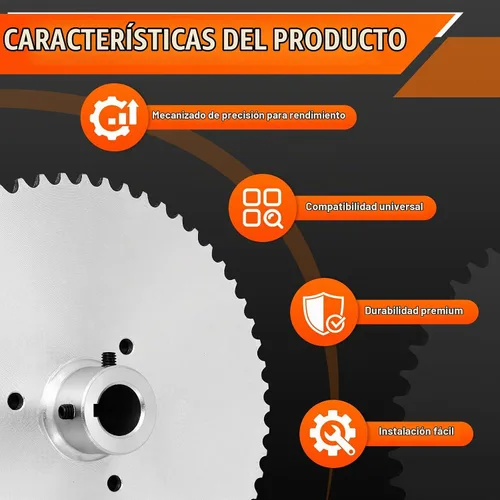Vista 4 de Piñaón de 60 dientes para eje vivo de kart con cadena 40 41 420 con 1 pulgada de diámetro y chavetero de 1/4 compatible con karts Yerf-Dog Murray