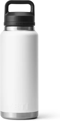 Vista 5 de YETI Rambler - Botella de 36 onzas, aislada al vacío, a prueba de fugas, de acero inoxidable con tapón para sorbos Aislamiento al vacío Blanco