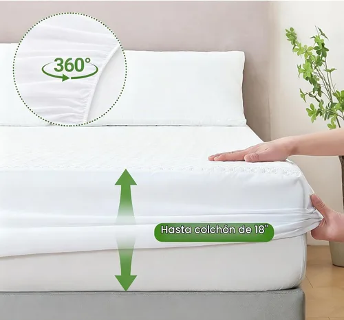 Vista 6 de KUUP - Protector de colchón impermeable tamaño individual, hipoalergénico, sin olor, rayón derivado del bambú, transpirable, refrescante, sin ruido