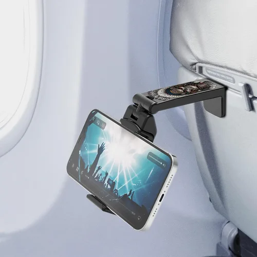 Vista 13 de Accesorios de viaje, bandeja universal para el respaldo del asiento, soporte de clip para teléfono manos libres, tamaño de bolsillo ajustable