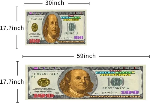 Vista 2 de GUBIYU Juego de 2 alfombras y tapetes de cocina color beige y dorado para billetes de 100 dólares, alfombra divertida y fresca para baño