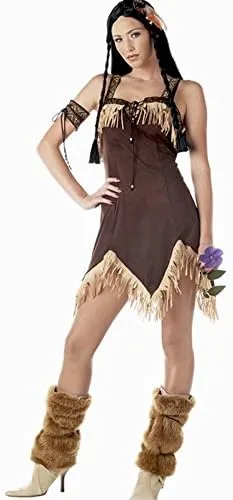 Vista 4 de California Costumes Disfraz sexy de princesa india para mujer, tamaño adulto, color marrón, talla única de EE. UU, Marrón