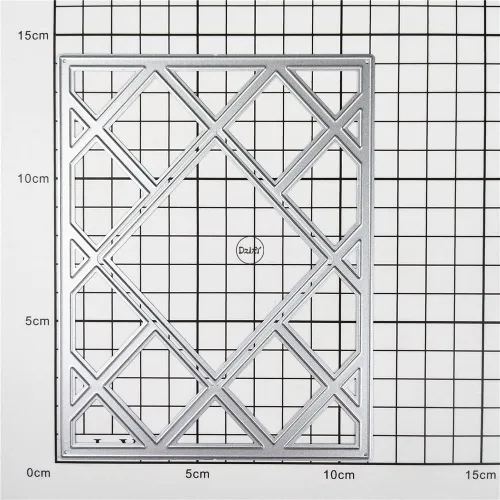 Vista 3 de DzIxY Troqueles de corte de metal de fondo geométrico para hacer tarjetas, papel de gofrado, troquelados, plantillas de máquina de álbumes
