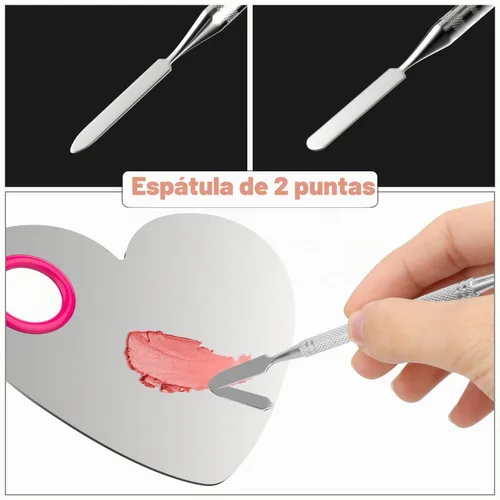 Vista 5 de Luxspire Paleta de mezcla de maquillaje, acero inoxidable