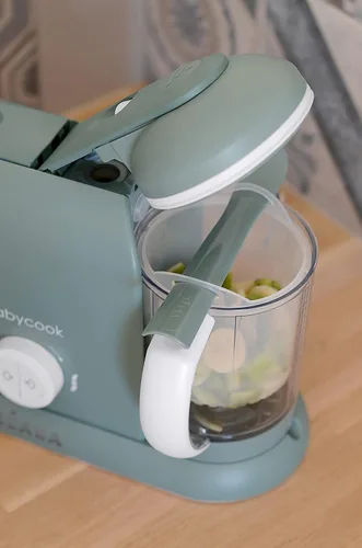 Vista 5 de BEABA Babycook Duo - Máquina de alimentos para bebés 4 en 1, procesador de alimentos para bebés, licuadora de alimentos para bebés, vaporizador