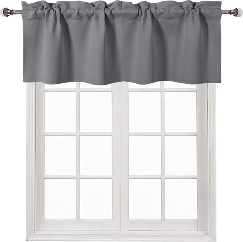 Vista 57 de DWCN Cenefa para ventana de cocina, con bolsillo para barra, para ventana, sala de estar/sótano, 36 x 16 pulgadas de largo, 1 panel, beige