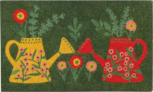 Vista 8 de Now Designs Bee Garden Felpudo de 18 x 30 pulgadas, fibra de coco con respaldo de vinilo, resistente a la decoloración, diseño inspirado en el arte