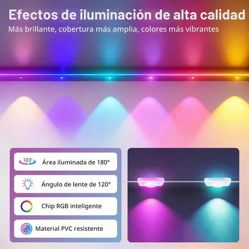 Vista 7 de AHAWILL Luces permanentes para exteriores de 100 pies, luces de alero IP67
