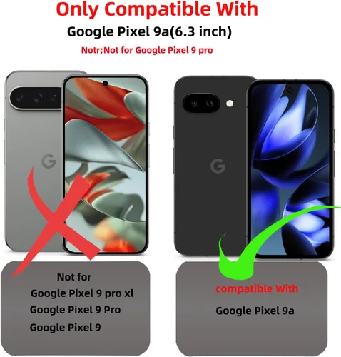 Vista 8 de Funda magnética para Google Pixel 9A compatible con cargador inalámbrico MagSafe, para Pixel 9A, funda de teléfono integrada de 360 °, con 2