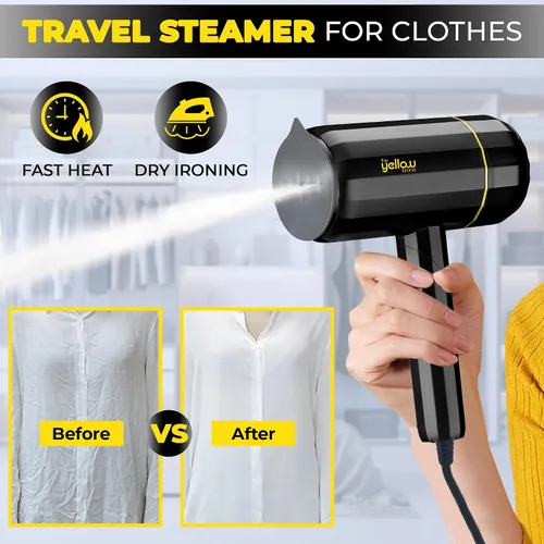 Vista 4 de Vaporizador de viaje para ropa – Vaporizador portátil de mano para ropa – Mini Plancha de vapor pequeña plegable removedor de arrugas para ropa