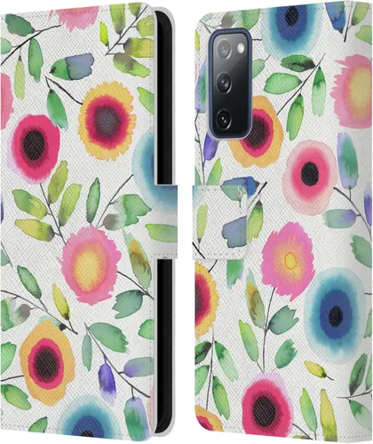 Vista 110 de Head Case Designs Officially Licensed Ninola Ditsy Flowers Yellow Nature Bold Leather Wallet Case Compatible with Samsung Galaxy A07 4G