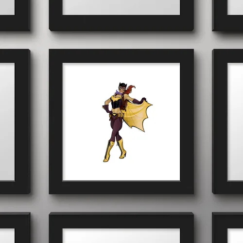 Vista 3 de Trends International Gallery Pops DC Comics Bombshells - Batgirl - Figura Pinup - Póster de pared, 12 x 12 pulgadas, versión enmarcada en negro