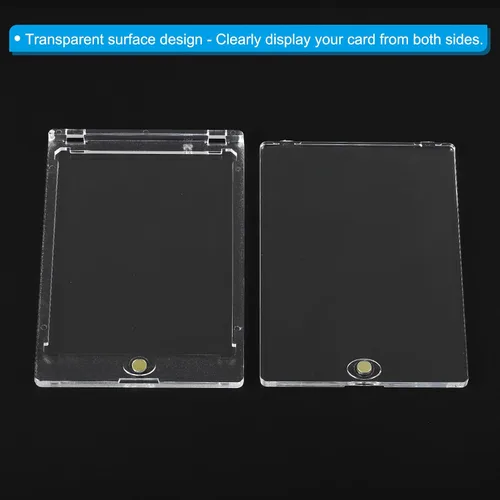 Vista 4 de PATIKIL Tarjetero magnético con soporte, 1 juego de 35 PT de plástico duro transparente, protector impermeable para almacenamiento de tarjetas Dorado
