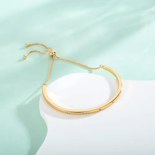 Vista 4 de Pulsera de eslabones para mujer, pulsera de eslabones ajustable para mujer, aniversario, Navidad, cumpleaños, regalo para esposa