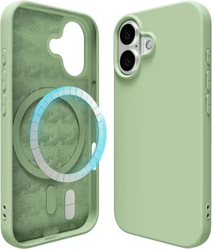 Vista 161 de oakxco Funda de silicona para iPhone 12 Pro Max, magnética, compatible con carga inalámbrica Magsafe, cubierta protectora de goma suave y delgada