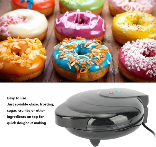 Vista 4 de Mini máquina de donas para niños, sándwich de gofres y más aperitivos, máquina eléctrica portátil para hacer donas con antiadherente para 7 donas