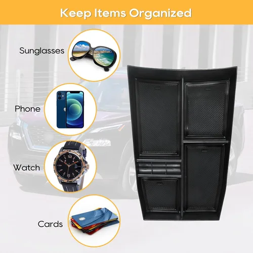 Vista 4 de LFOTPP Organizador de consola central inferior para Nissan Rogue 2021 2022 2023 2024 2025 2026 Nissan Rogue [S/SL/SV/Platinum] T33 Caja