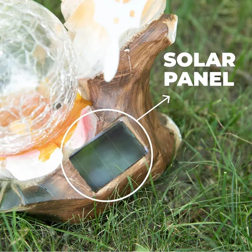 Vista 5 de Luz solar de jardín de hadas con globo de cristal agrietado LED que cambia