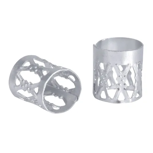 Vista 3 de 100 piezas de cuentas trenzadas de metal, nuevas cuentas de rastas coloridas, anillos trenzados para el cabello, clips para cerraduras de temor