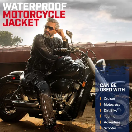 Vista 7 de WICKED STOCK Chaqueta de motocicleta para hombre, motociclismo, deportes de potencia, equipo de equitación, motocross, carreras, aventura