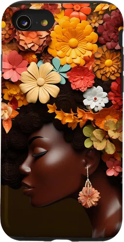 Vista 18 de Black Queen - Carcasa para iPhone 17, diseño de melanina, color negro
