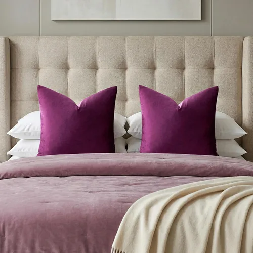 Vista 60 de GIGIZAZA Juego de 2 fundas de almohada doradas de terciopelo de 20 x 20 pulgadas para sofá Almohadas para sofá, tela texturizada suave de 9.88