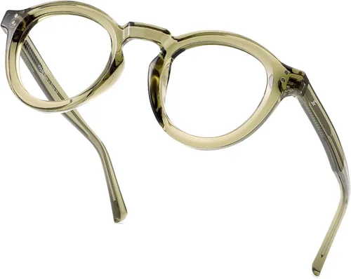 Vista 41 de Blue Light Blocking Glasses for Women Men Metal Round Frame Gris (Smoke Grey)