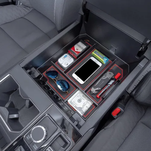 Vista 7 de JDMCAR Organizador de consola central compatible con accesorios Toyota Tundra 2022-2025 2026 y reposabrazos Toyota Sequoia 2023-2026, caja