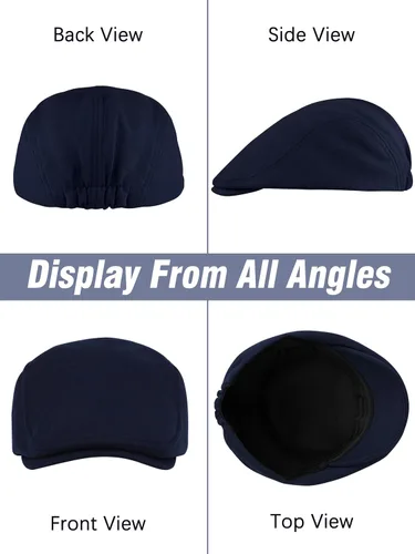 Vista 4 de KUTTOR 6 Piezas Hombres Newsboy Gorras Gatsby Cabbie Conducción Caza Gorra Newsboy Gorra Plana Sombreros Irlandeses