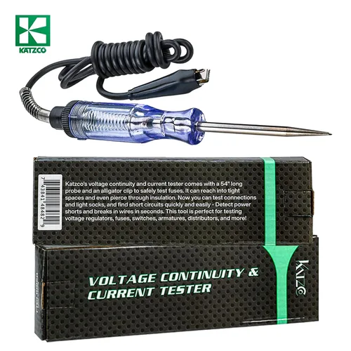 Vista 7 de Probador de continuidad de voltaje y corriente – 6-12 V CC – 24 V CA – Resistente – Cable de 54 pulgadas – Luz indicadora – Probador eléctrico