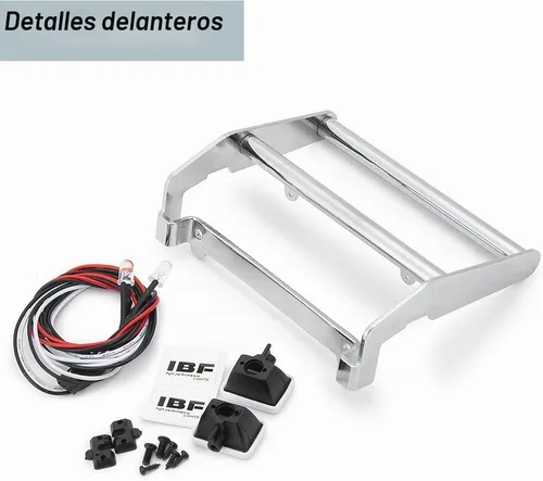 Vista 3 de MOHERO Parachoques delantero de metal con 2 luces LED para 1/10 TRX4 Bronco RC Crawler accesorios de coche