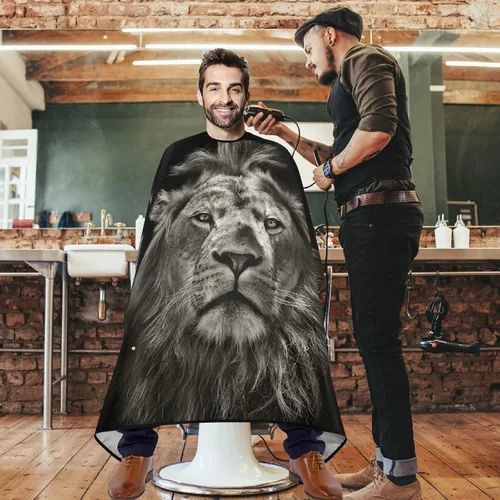 Vista 2 de visesunny Delantal profesional del cabo del peluquero del pelo del poliéster del pelo del salón del cabo delantal antiestático de la barba