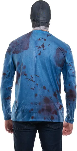 Vista 2 de Faux Real Camiseta de manga larga con máscara facial de tela completa