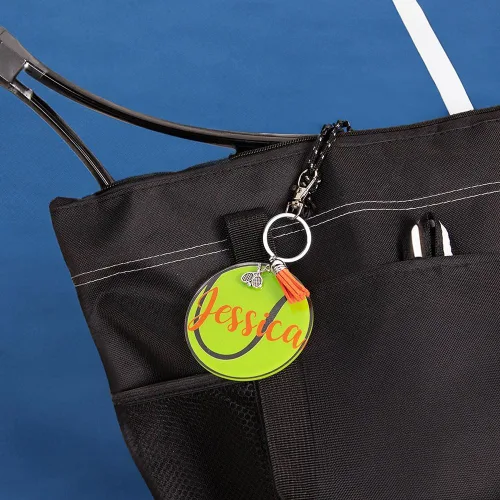 Vista 6 de Etiqueta de bolsa de tenis con nombre personalizado, regalo para jugador de tenis, entrenador, etiqueta de equipaje de tenis, regalo de tenis