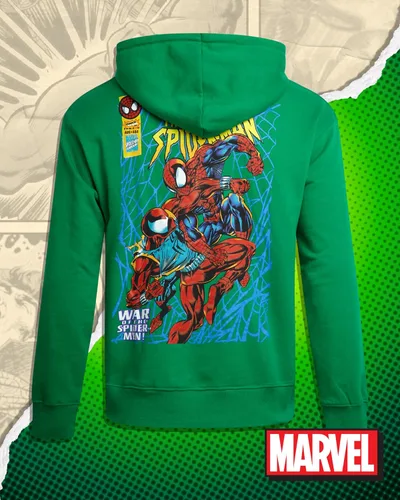Vista 6 de Marvel Spider-Man Sudaderas con capucha gráficas para hombres - Sudadera con capucha de forro polar de algodón mezclado transpirable y suave