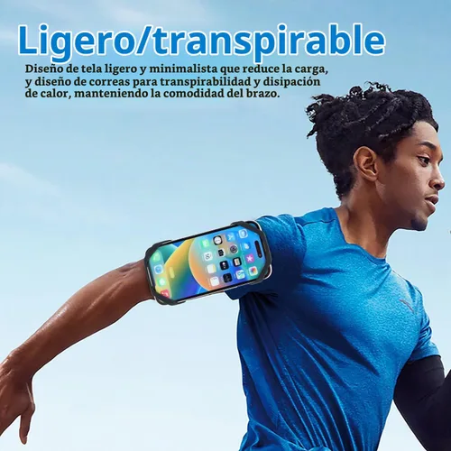 Vista 9 de Brazalete de soporte para teléfono a prueba de sudor, rotación de 360°, banda universal para correr iPhone 17 16 15 14 13 12 11 Pro Max Samsung