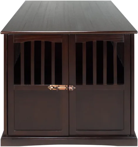 Vista 2 de Muebles de madera XL Pet Crate Espresso Madera maciza Mesa auxiliar Kennel Consule Decor