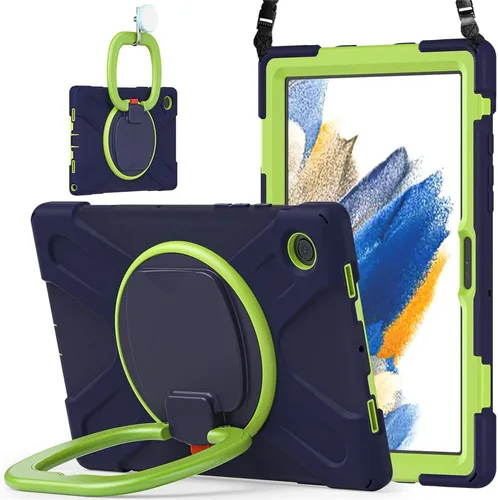 Vista 45 de 360 Rotation Case for Galaxy Tab ActivePro/Tab Active4 Pro/Active 5 Pro 10.1" Sturdy Cover Rotate Ring Stand Shoulder Carrying Strap Hand Strap