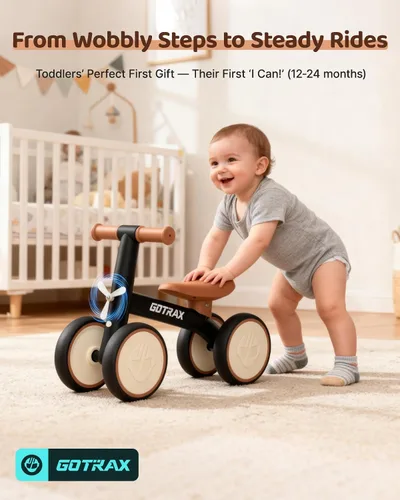 Vista 7 de Gotrax Baby Balance Bike, 7" Silent Wheels, First Gift for Toddlers 1-2 Sturdy Steel Frame, Quick 2-Min Assembly, CPC Certified, Soft Edges, Comfy