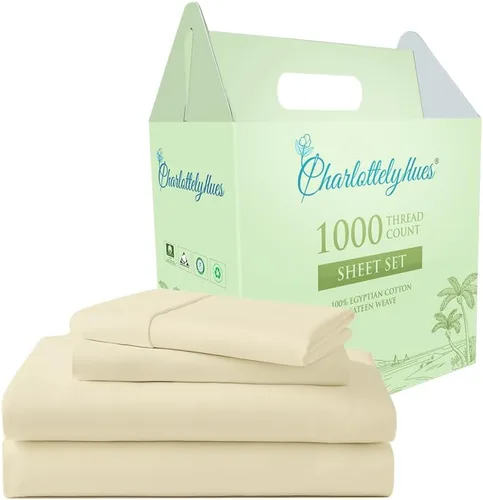 Vista 12 de CharlottelyHues Juego de sábanas de 4 piezas 100% algodón egipcio de lujo, transpirable, suave, ajuste cómodo, acabado satinado, se adapta a Borgoña