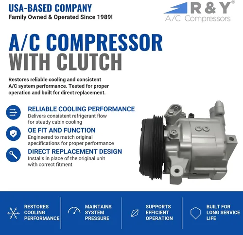 Vista 2 de Compresor de aire acondicionado automotriz RYC y embrague de A/C FG437 Para modelos Subaru Forester 2007, este compresor solo se adapta a