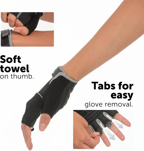 Vista 3 de GW Bicycles - Guantes de ciclismo Guantes de bicicleta de medio dedo para hombres y mujeres con cuero sintético en la palma