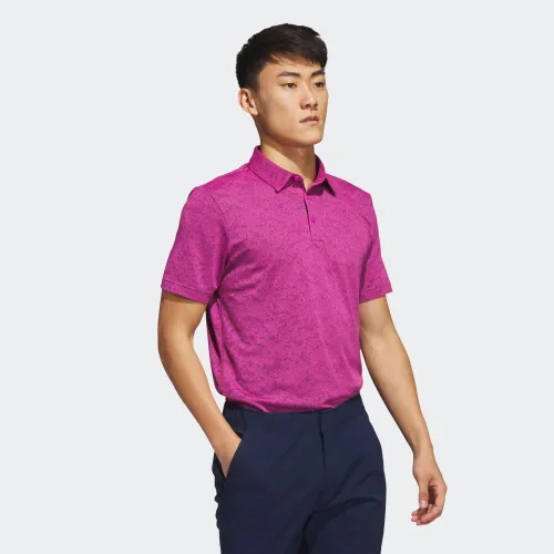 Vista 4 de adidas Polo de golf jacquard texturizado para hombre, Blanco