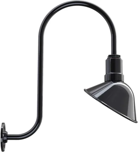 Vista 33 de Steel Lighting Co. Luz de Letrero de Tienda Venice para Pared de Acento de Restaurante al Aire Libre Cúpula de 9 pulgadas Brazo Recto de 6